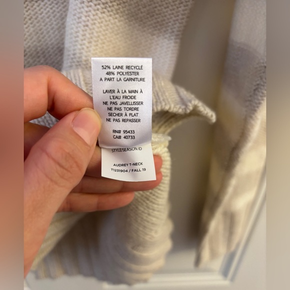 NWT Toad&Co Audrey Turtleneck Sweater Women's S Egret Stripe Recycled Wool - Picture 7 of 9